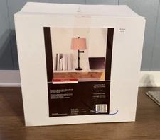 Julian Swing-Arm Table Lamp Antique Bronze Finish with Beige Linen Shade **Read*