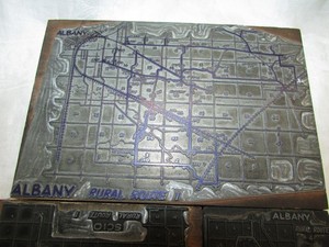 Albany and Scio Oregon Rural Route Print Blocks Letterpress Printing Press