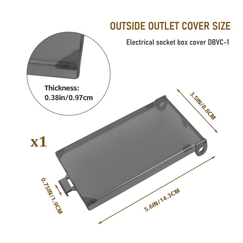 Replacement Electrical Box Cover Outdoor Horizontal Mount In-Use White Plastic