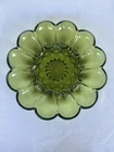 Vintage 1972 Anchor Hocking Fairfield Avocado Green Egg Plate