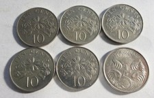 Singapore 1985 - 2003 10 cents x 5