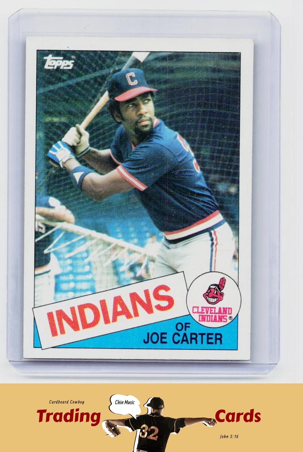 1985 Topps #694 Joe Carter Cleveland Indians Baseball Card EX/NM Rookie RC