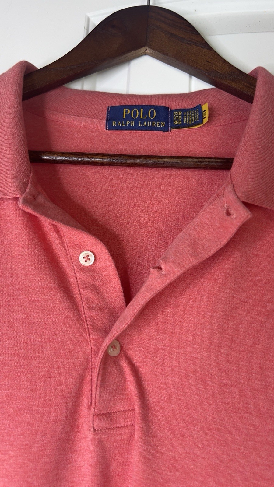Polo Ralph Lauren camicia uomo 3XLB corallo pony S S preppy golf papà nonno preppy