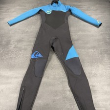 Quiksilver Wetsuit 3/2mm SYNCRO Youth Kids Size 6 Surfing Swimming Gray Blue
