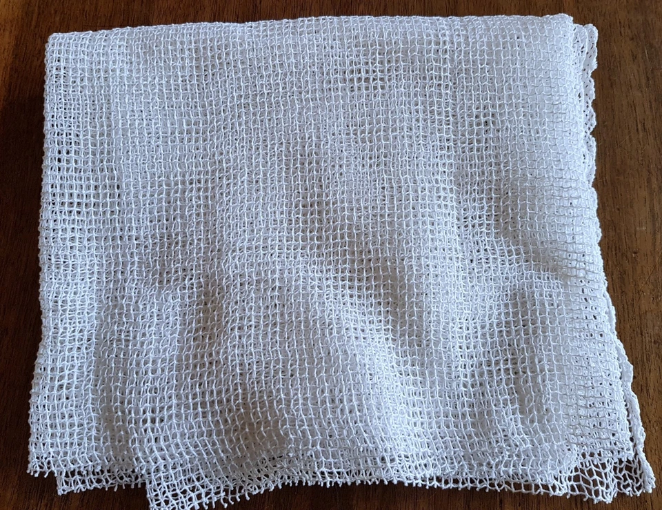 170 cm de filet de coton ancien, largeur 48 cm - Photo 3/4