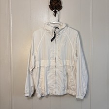 Pacific Trail Women's Nylon Outdoor Jacket Wind Rain White Small Zip Vintage