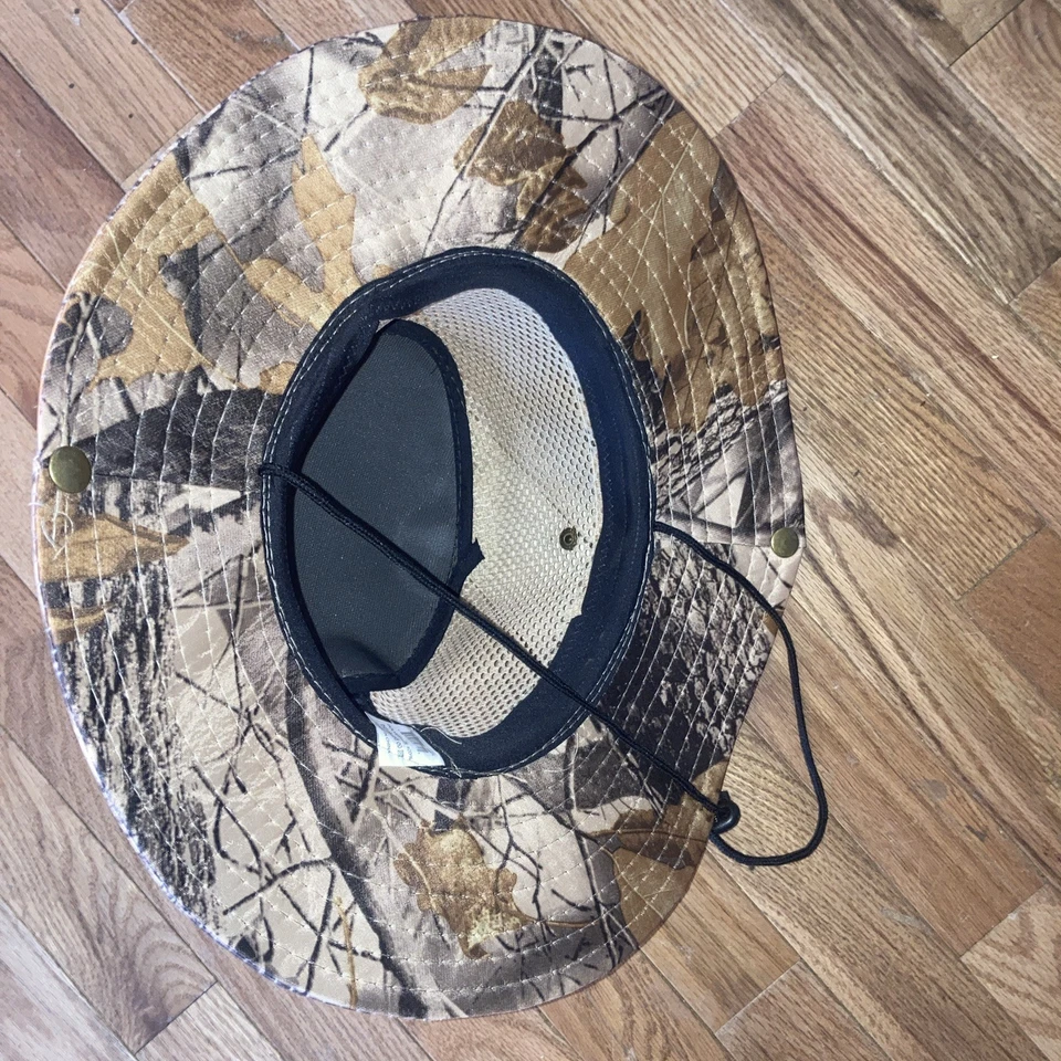 Outdoor hunting/fishing Breathable 100% polyester wide brimmed hat  - Image 2 of 4