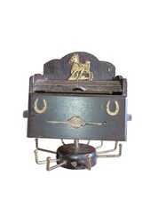 Vintage Wood Tie Belt Scarf Holder Rack Horse With Music Box When Lid Opens