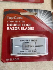 TopCare Stainless Steel Double Edge Razor Blades 10 Count Pack New Sealed