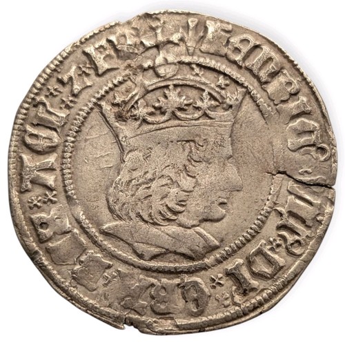 1505-1509 Silver England 1 Groat 4 Pence Henry VII Coin Pheon Mm Hammered 4F