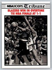 1990-91 NBA Hoops Blazers Win In Overtime Tie NBA Finals At 1-1 #338