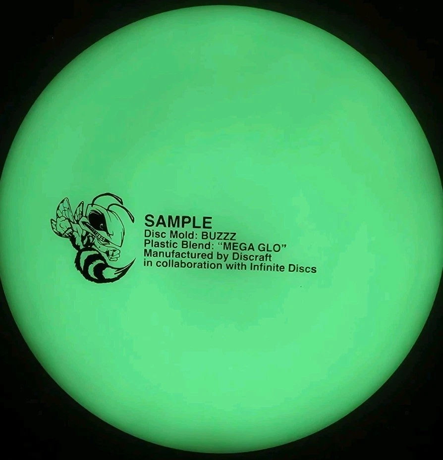 NEW MEGA GLO BUZZZ SAMPLE RUN by Discraft & Infinite Discs Limited Rare Run 177g - Image 4 of 4