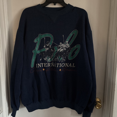 Vintage Polo International Sweatshirt By Galt Sand.   Big Spellout . Men s Sz XL