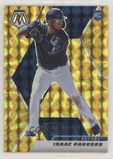 2021 Panini Mosaic Rookie Reactive Yellow Mosaic Prizm Isaac Paredes #224 dq2