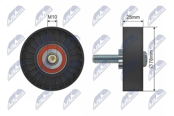 Umlenk-/FüHrungsrolle Keilrippenriemen Nty RNK-CT-025 78Mm FüR Fiat Scudo Bus 9D-image