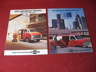 1972 Chevy Van Pickup Truck Sales Brochure Lot Booklet Catalog Old Original