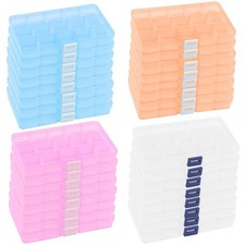 32 Pack 15 Grids Plastic Jewelry Organizer Box, Colored Plastic Bead Storage ...