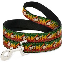 "Dog Leash Smoking Monkey Repeat Argyle Rasta Wide 1.5\" (Us Import)"
