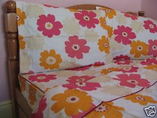 Cotton Full Size Pink Floral Comforter Cover/Duvet Cover Sheet Set Fushia Orange
