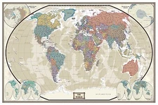 Swiftmaps World Wall Map Modern Day as Antique Edition