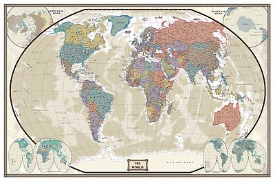 #ad #ad Swiftmaps World Wall Map Modern Day as Antique Edition $24.95