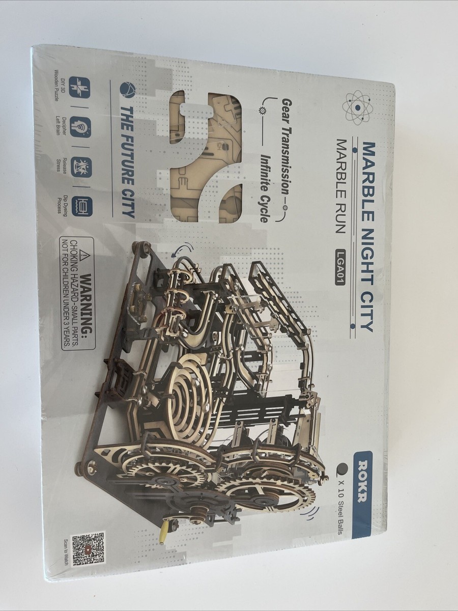 ROKR Marble Night City Marble Run LGA01 3D Wooden Puzzle New