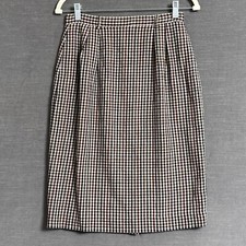Vintage Talbots Skirt 10 Wool Plaid Midi Pencil Academia Classic Preppy Retro