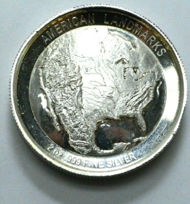 American Landmarks Elemetal The Grand Canyon 2 Ozt .999 Silver