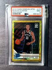 2019 Panini Donruss Optic Tmall #171 Gold Wave Nicolas Claxton Rookie RC PSA 9