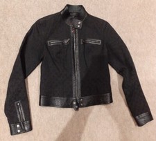 Gucci Tom Ford Black Monogram Biker Jacket Sz 8uk. Rare Vintage Piece.rrp 5k
