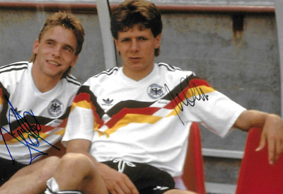 Thomas Häßler&Andreas Möller DFB WM 90/EM 96 Foto 20x30 original Autogramme