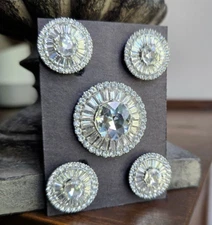 Saddle Seat, Hunt Seat show set.  Clear crystal magnetic pins and magnet brooch