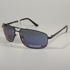 Timberland TB7208 01X Men's Rectangular Sunglasses Black Blue Violet Lens 65mm