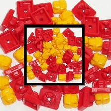 * PLAYMOBIL * 50 x RED / YELLOW SYSTEM-X CONNECTORS * SPARES * SPARE PARTS *