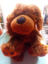  The Petting Zoo 11" Brown Puppy Dog Beanbag Plush Stuffed Toy Collar 