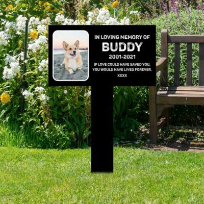 Dog Grave Stake, Pet Memorial Acrylic Grave Marker, Loss Of Dog Plaque Stake