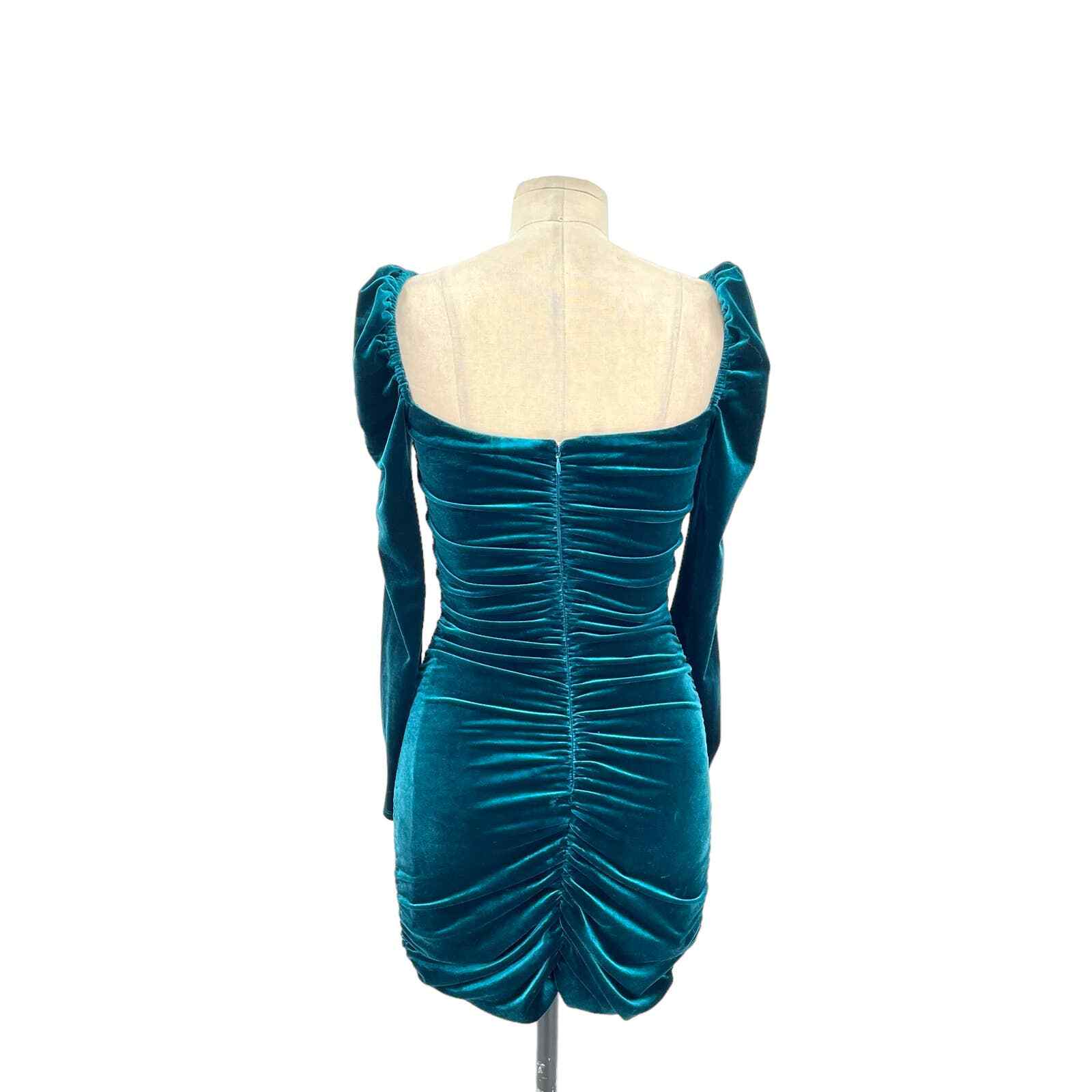 Lovers + Friends Andie Mini Dress Deep Teal Velvet Blue Size XS eBay