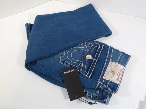 True Religion Billie Big-T Flap Straight Leg Denim Jean Women's 28X32 Mid Rise - Picture 6 of 7