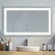 Miroir de salle de bain à LED avec Bluetooth 140 x 80cm, miroir
