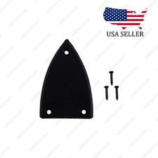 3 Holes Heel Shape Plastic Guitar Truss Rod Cover Plate in Black with Screws