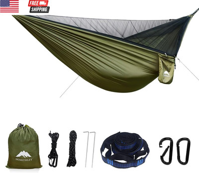 Camping Hammock - Portable Hammock with Mosquito Net, Lightweight Backpacking Ha