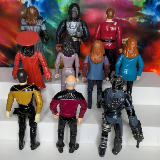 Vintage 90s Playmates Star Trek Action Figure Lot Picard