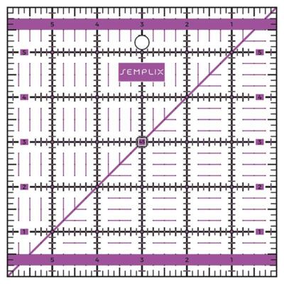 Semplix Patchwork-Quiltlineal inch (6'' x 6'' / 2,5 mm dick / lila) 1a Qualität