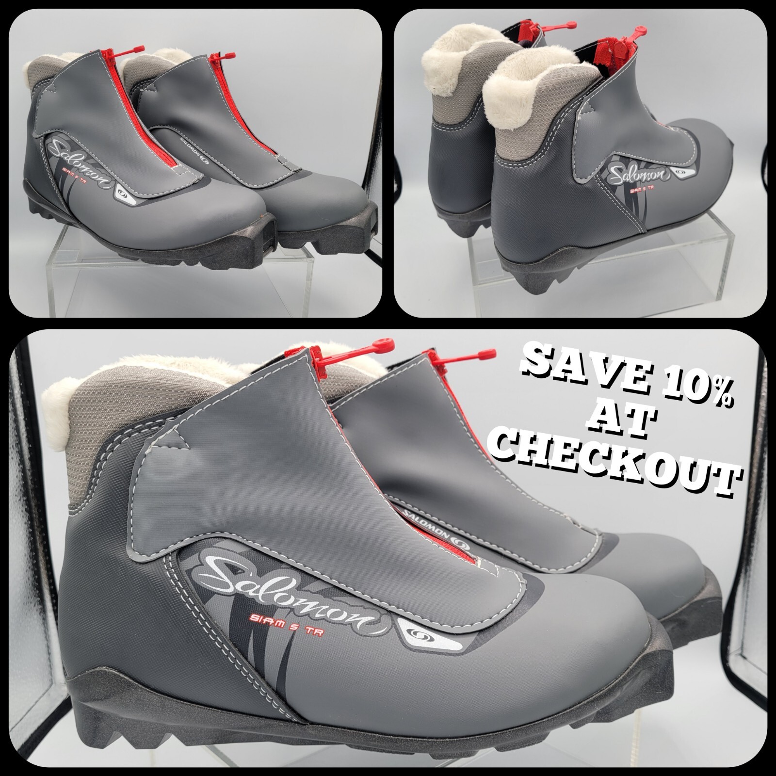 Salomon Siam 5 TR Nordic Cross Country stivali da sci donna taglia US 7 UK 5 5 grigi