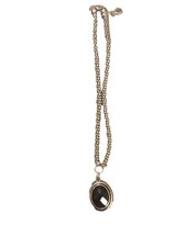Napier Est. 1922 Silver-Tone Metal Black Faceted Stone Pendant Necklace 19"