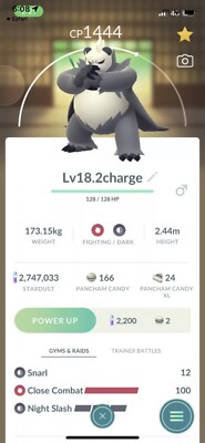  Pangoro Great League Pokémon Trade Go, 2 Charge, Under 1500 Pkmn Pvp Lv18