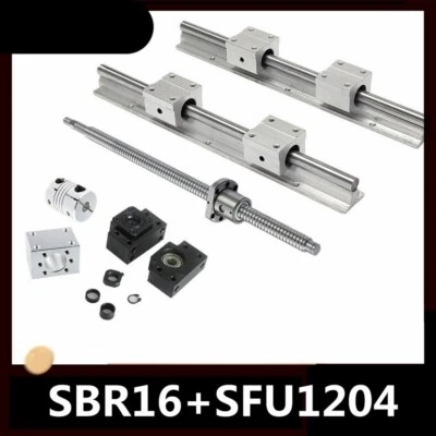 MARKENLOS SBR16 Linearführung CNC+RM1204 SFU1204 Kugelumlaufspindel 300mm-1500mm Set