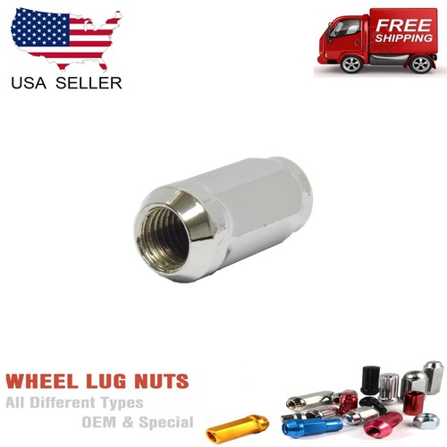 24 CHROME Ford EXPEDITION F150 14X2 THREADS BULGE ACORN 1.77" LUG NUTS - Picture 2 of 2