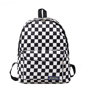 black plaid backpack