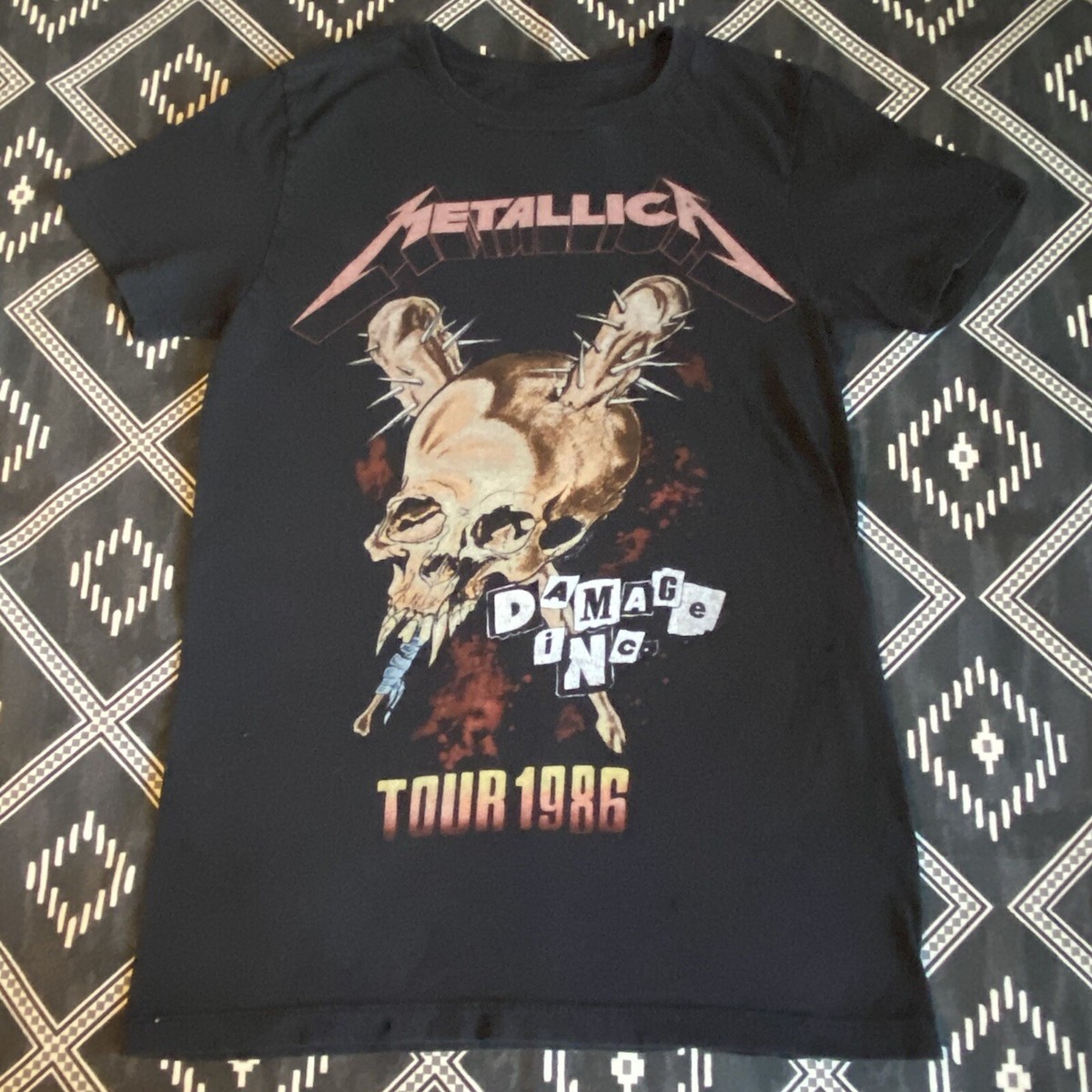 METALLICA Damage Inc Tour 86 Reissue Rock T-Shirt 2017 SMALL